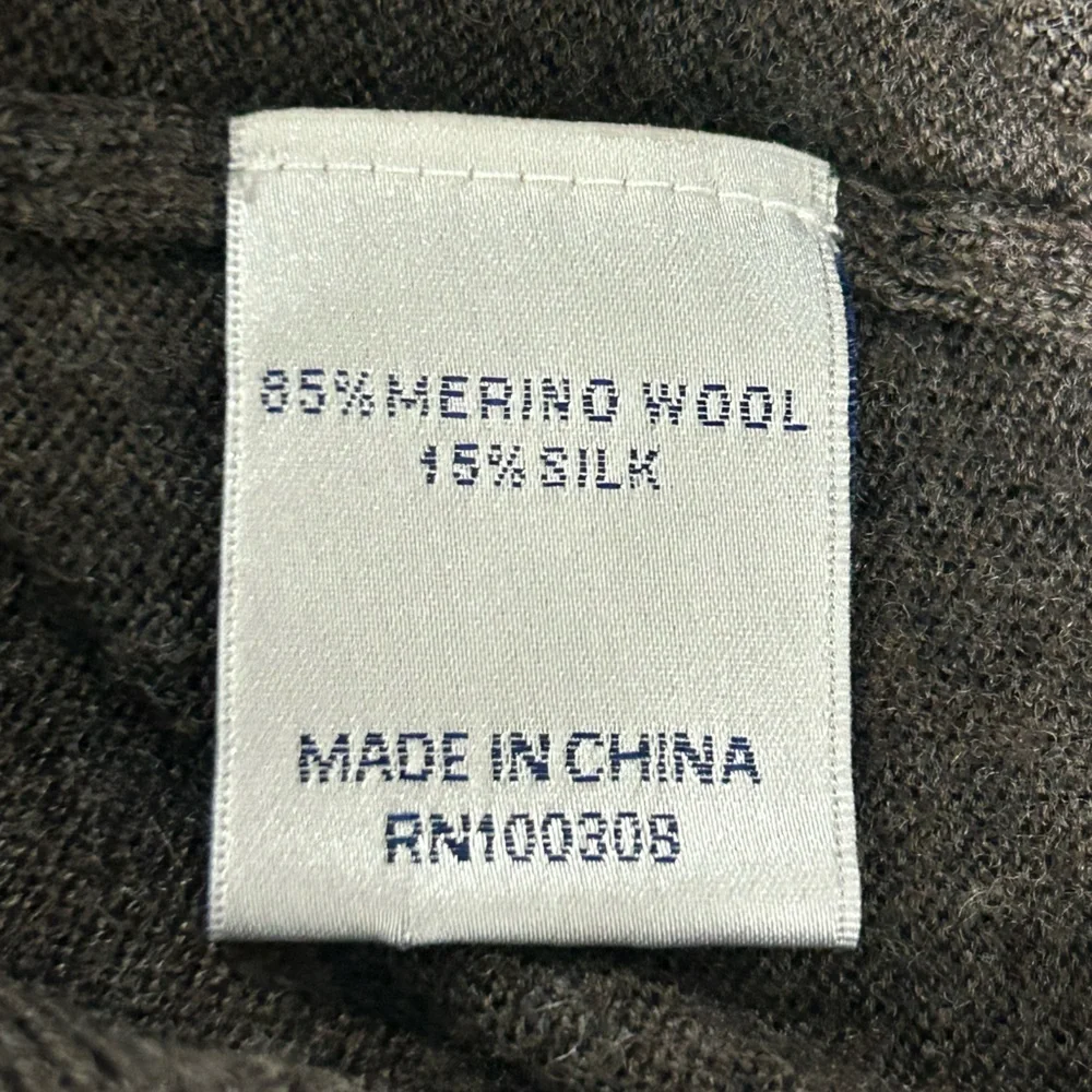 Peter Millar Merino Wool Silk Sweater Quarter Zip Long Sleeve Men’s XL Brown - Picture 6 of 8